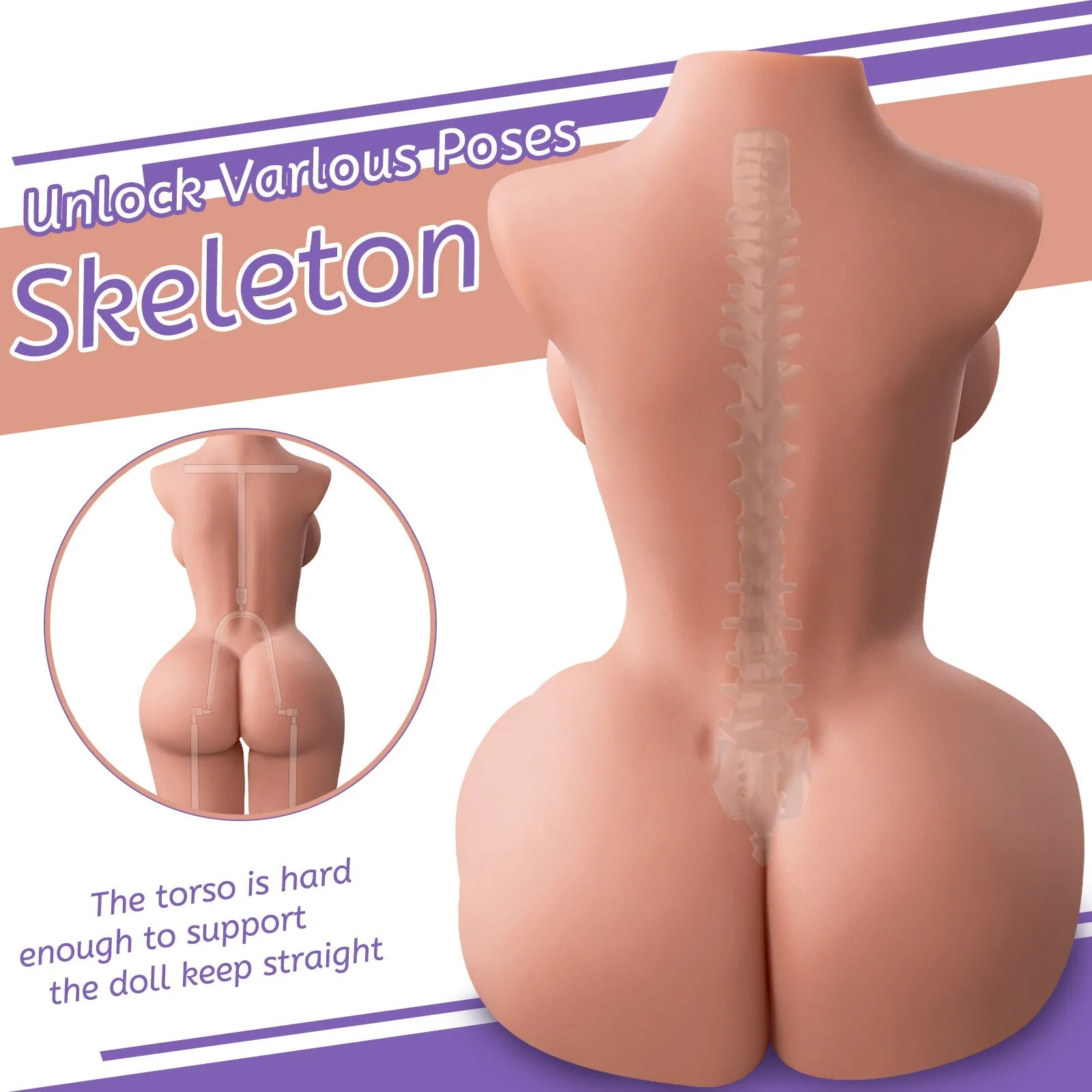 20.9LB Chocolate Sex Doll with Lifelike Skeleton