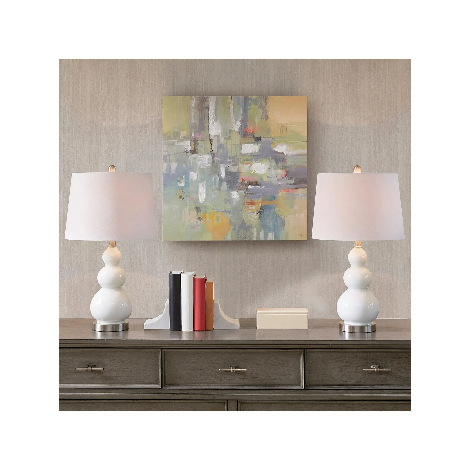 510 Design Covey Curved Glass Table Lamp, Set Of 2 - WHITE ONE SIZE