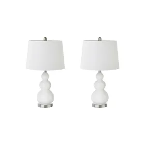 510 Design Covey Curved Glass Table Lamp, Set Of 2 - WHITE ONE SIZE