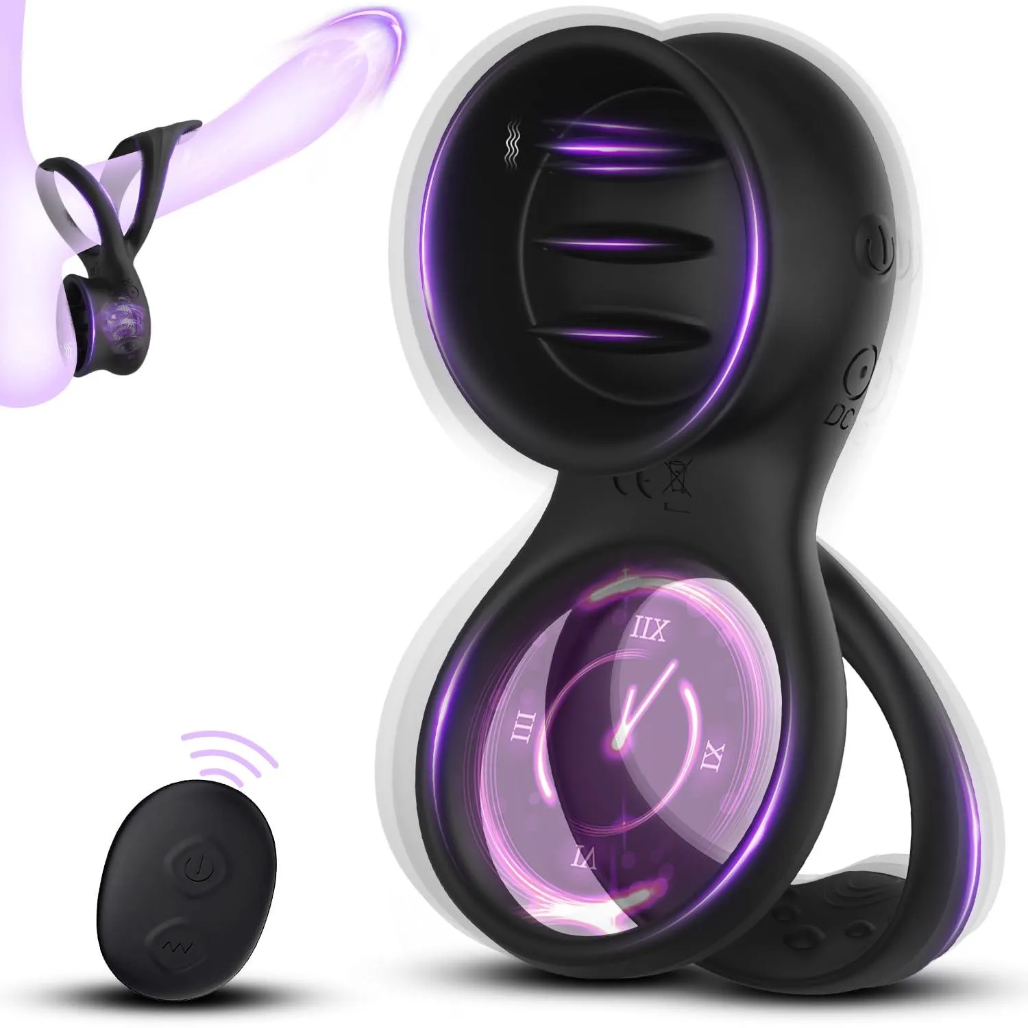7 Vibration Modes Stimulating Tongue Vibrating Penis Ring for Couple Play
