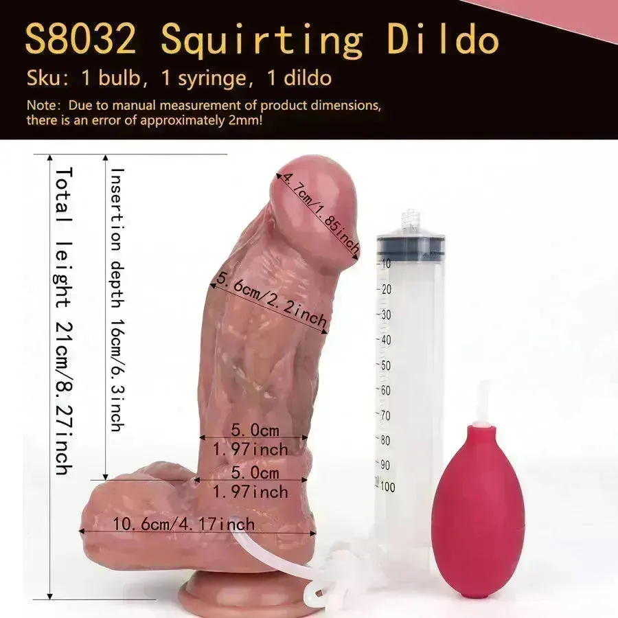 8 Inches Realistic Ejaculating Dildo