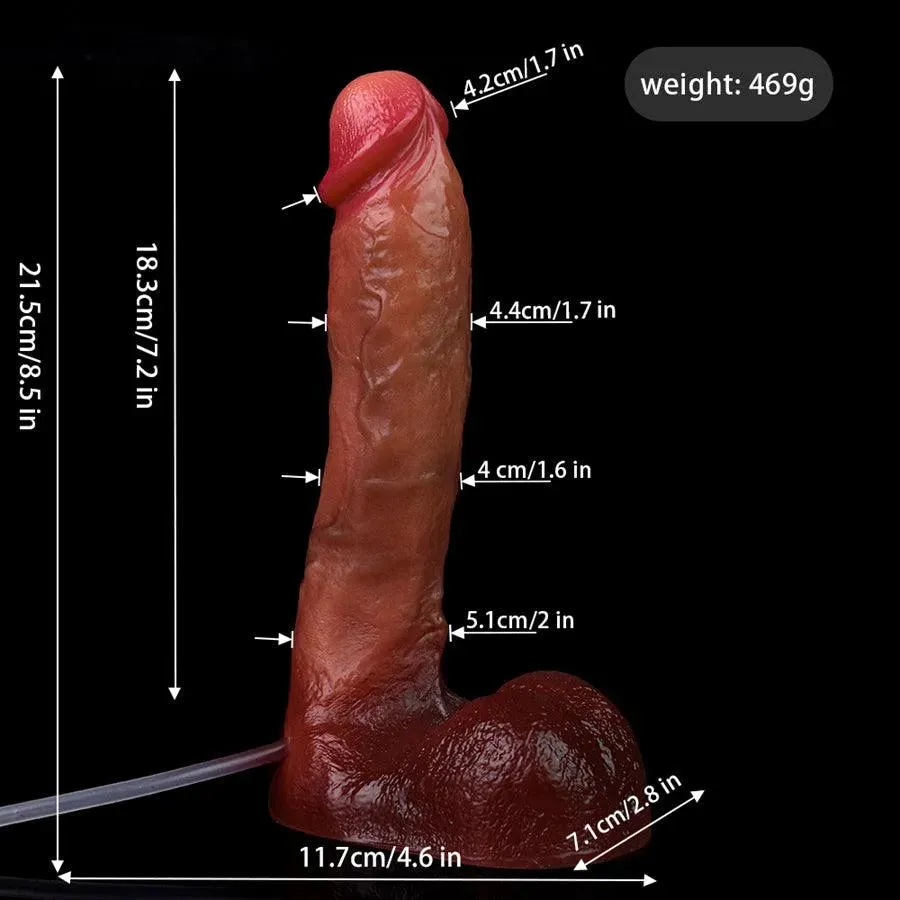 8.5 Inches Silicone Realistic Cum Dildo