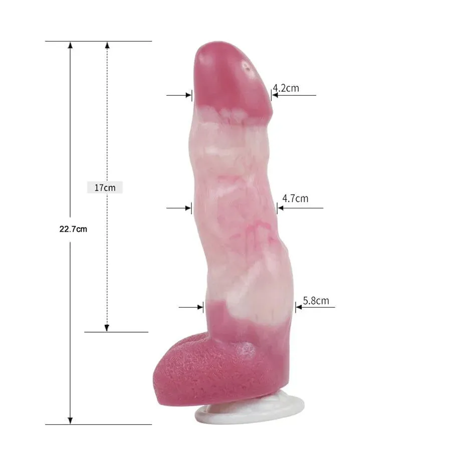 9 Inches Suction Cup Pink Dildo for Women