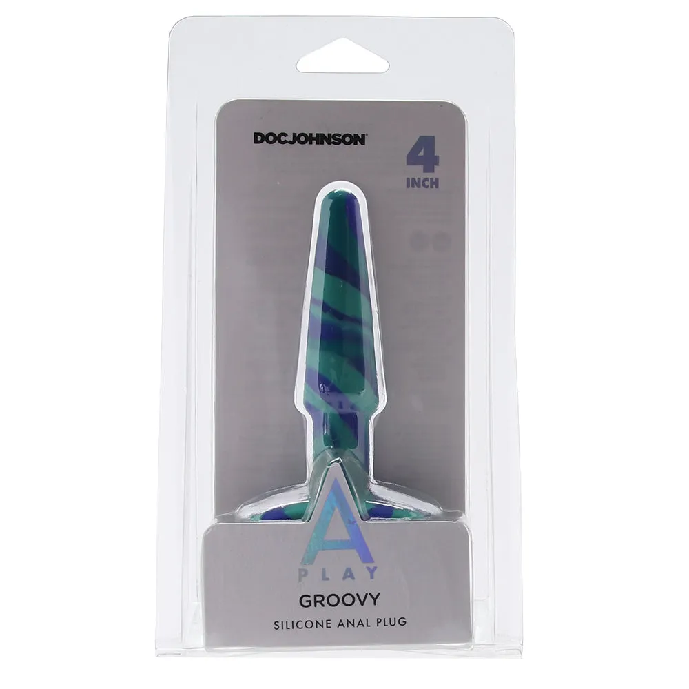 A-Play Groovy 4 Inch Anal Plug in Ocean