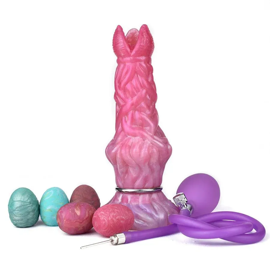 Airbag Silicone Laying Dildo Ovipositor Toy