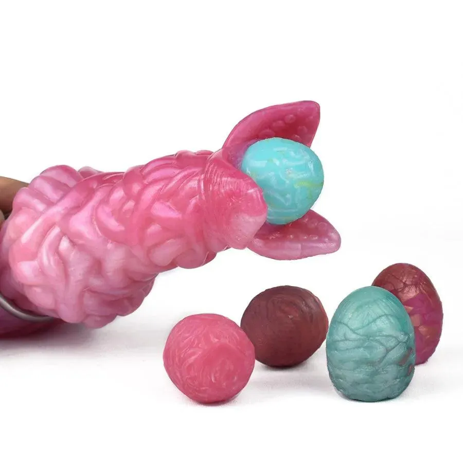 Airbag Silicone Laying Dildo Ovipositor Toy