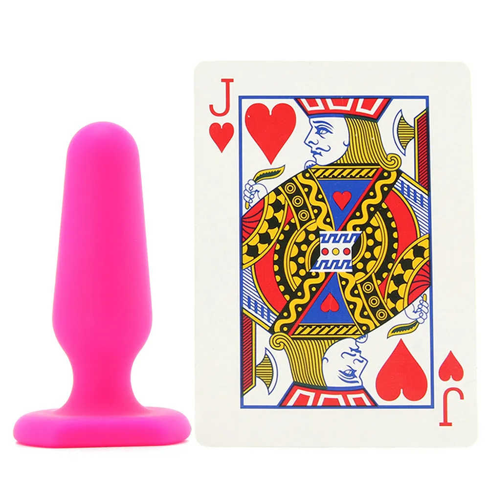 All About Anal Seamless Silicone 3 Inch Butt Plug in Pink