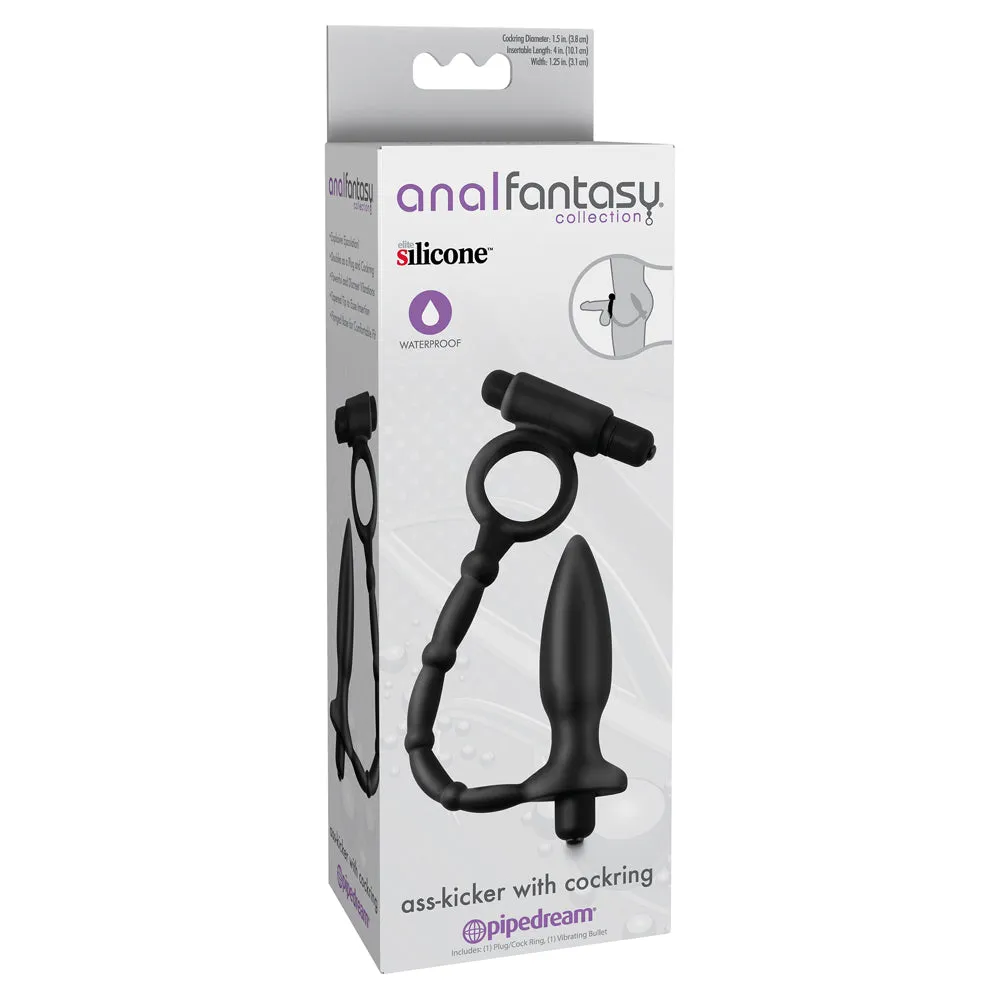 Anal Fantasy Collection Ass-Kicker Vibrating Butt Plug & Cock Ring
