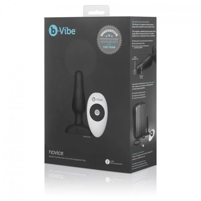 B-Vibe - Novice Remote Control Rechargeable Anal Plug (Black)