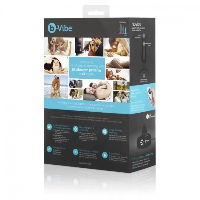 B-Vibe - Novice Remote Control Rechargeable Anal Plug (Black)