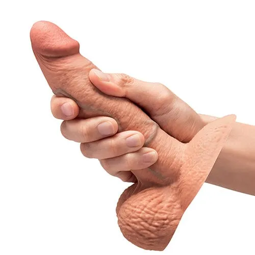 B Vibe - Slipskin 6" Girthy Realistic Dildo (Mocha)