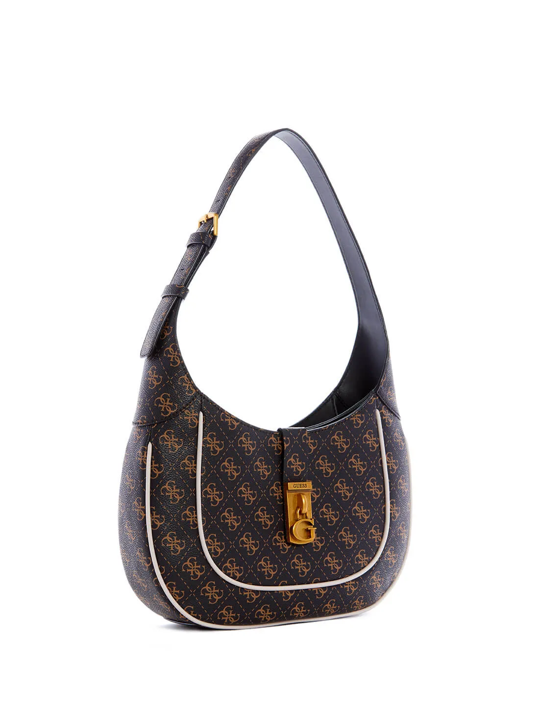 Black Brown Logo Maimie Hobo Bag