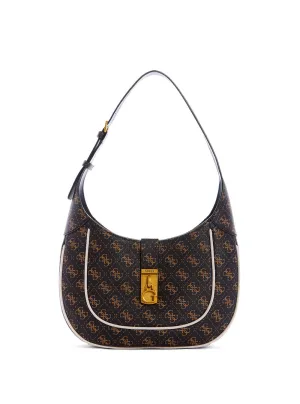 Black Brown Logo Maimie Hobo Bag
