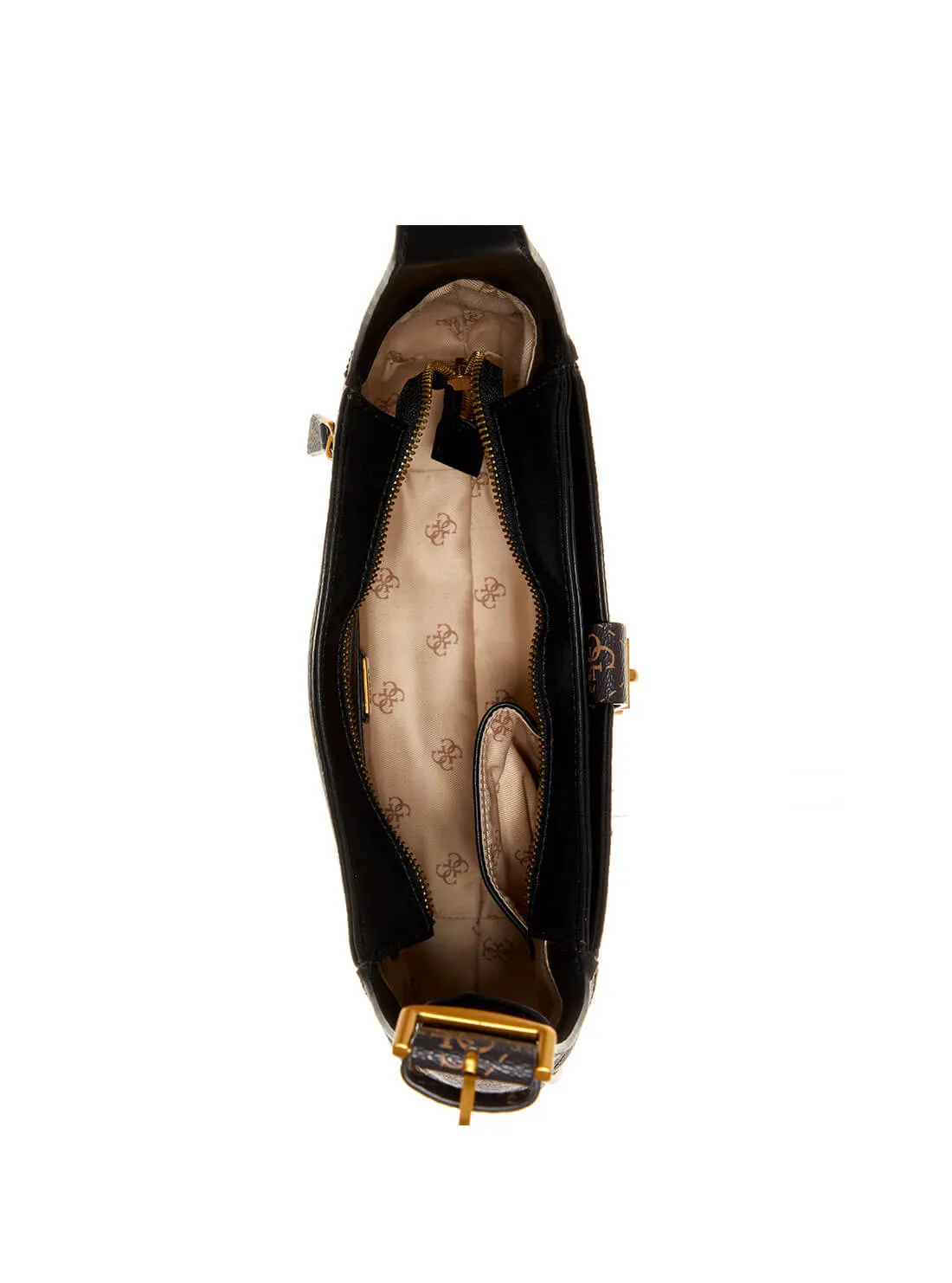 Black Brown Logo Maimie Hobo Bag