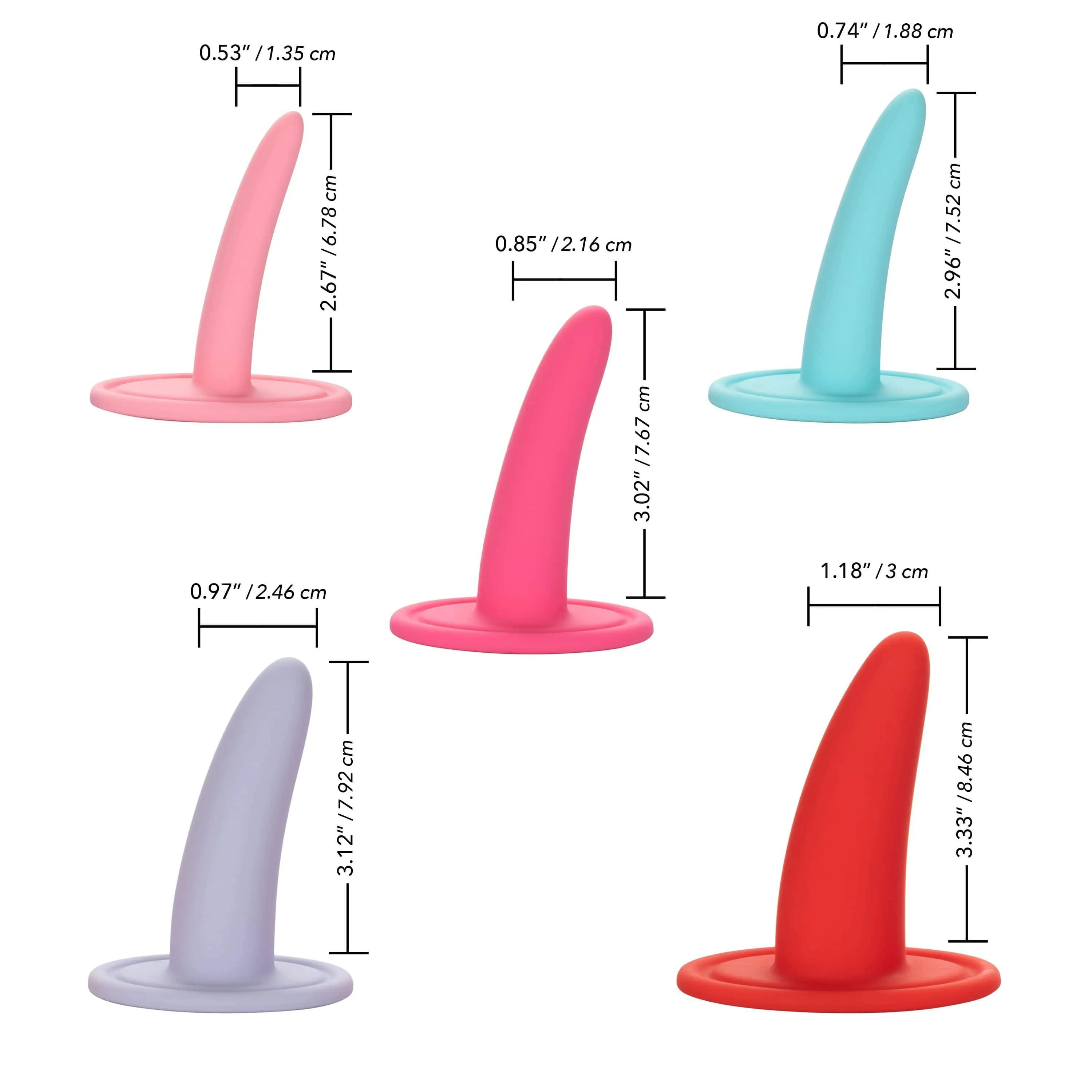 California Exotics - She-ology 5 piece Wearable Vaginal Dilator Set (Multi Colour)