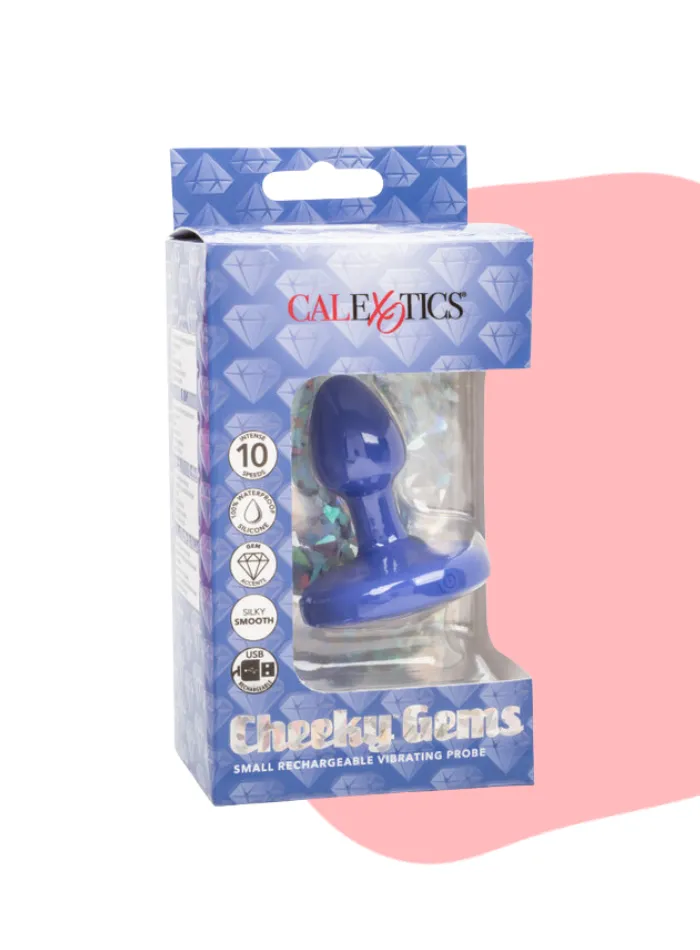 Cheeky Gems SMALL RECHARGEABLE VIBRATING Butt Plug Blue