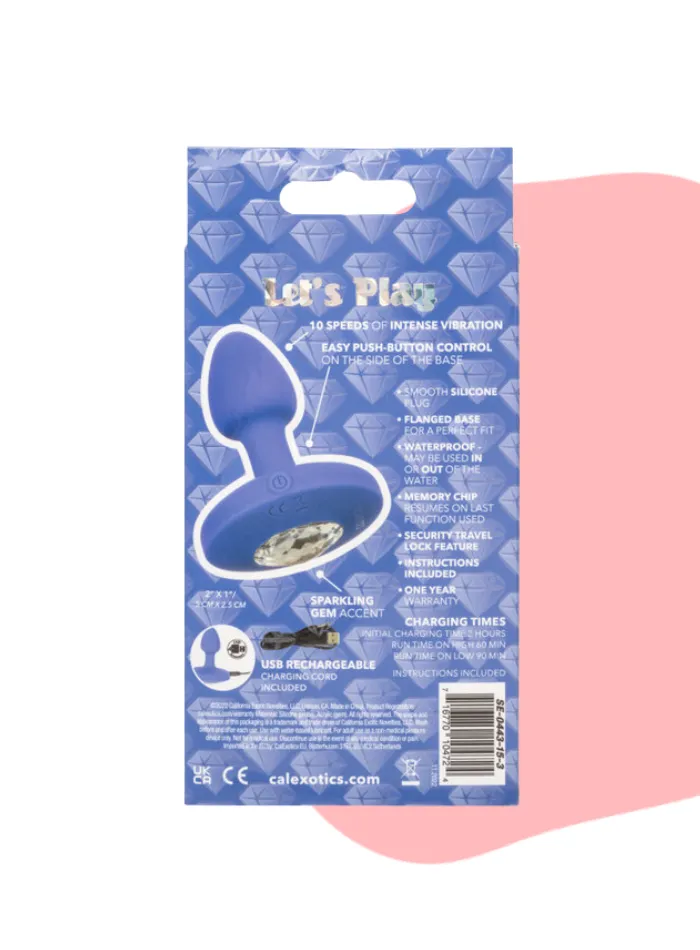 Cheeky Gems SMALL RECHARGEABLE VIBRATING Butt Plug Blue