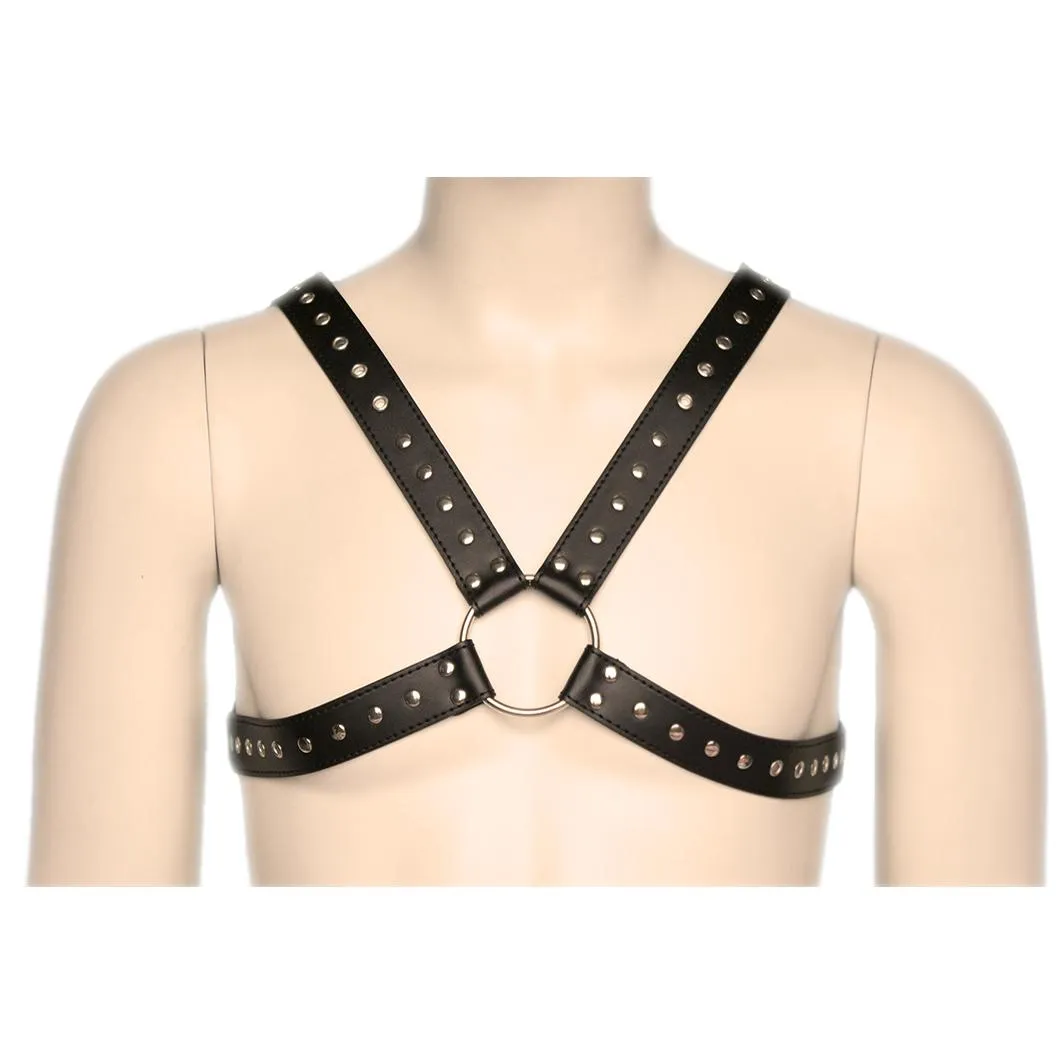 Chest Harness - Cross-Chest PVC Vegan Leather