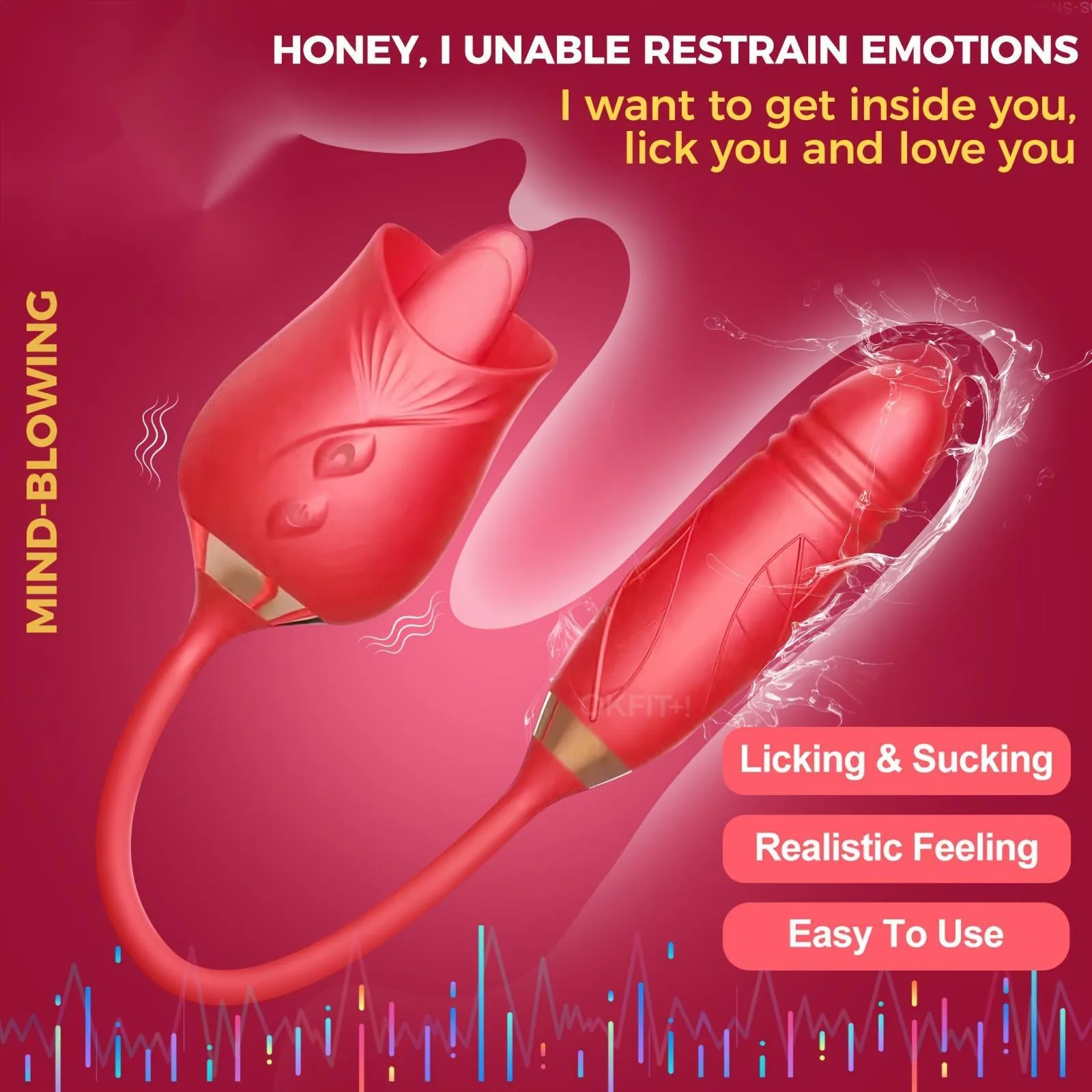 Clitoral Tongue Licking Rose Vibrator Vibrating Thrusting Vaginal & Anal Dildo Vibrators Woman Sex Toy