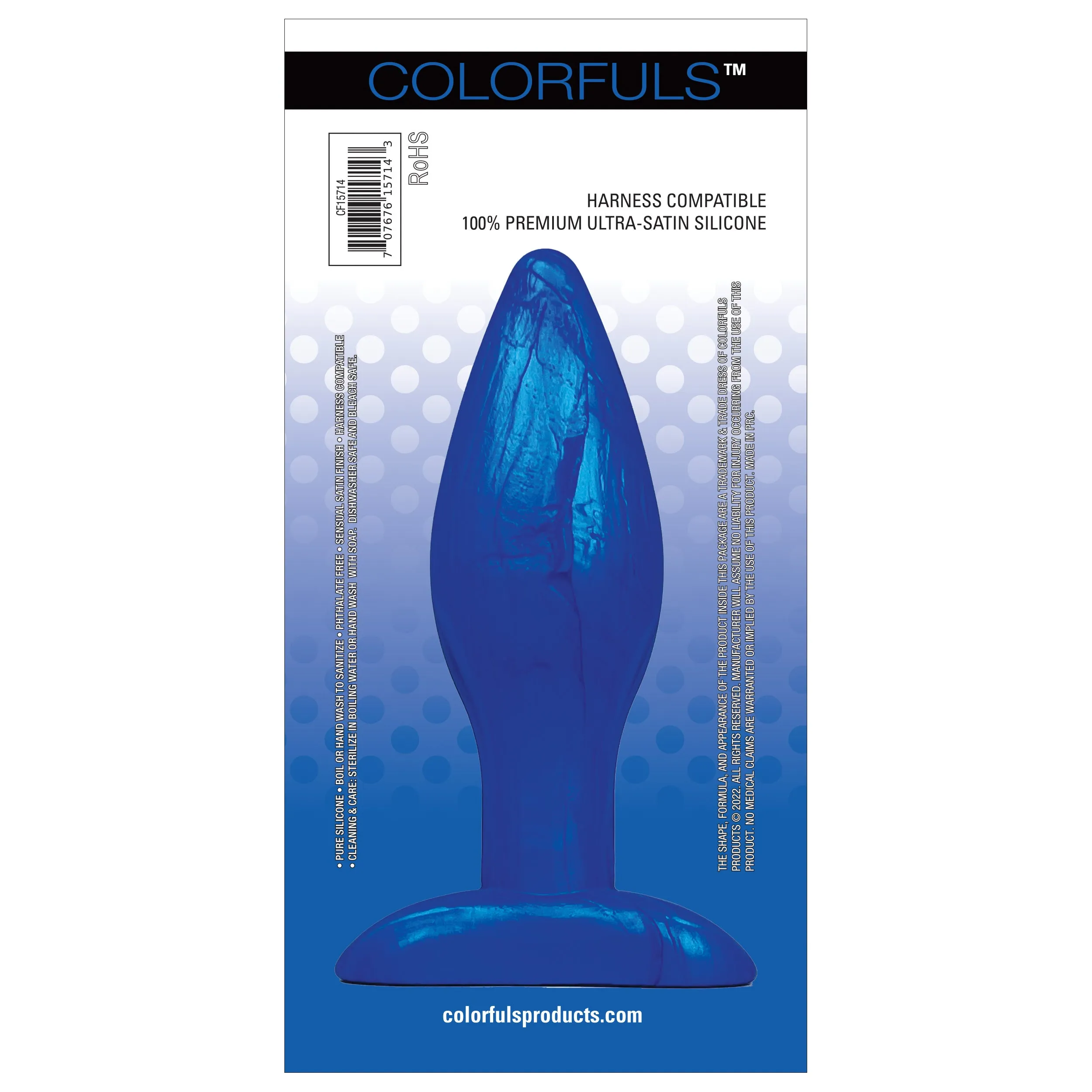 Colorfuls Shades of Silk Large Blue Butt Plug