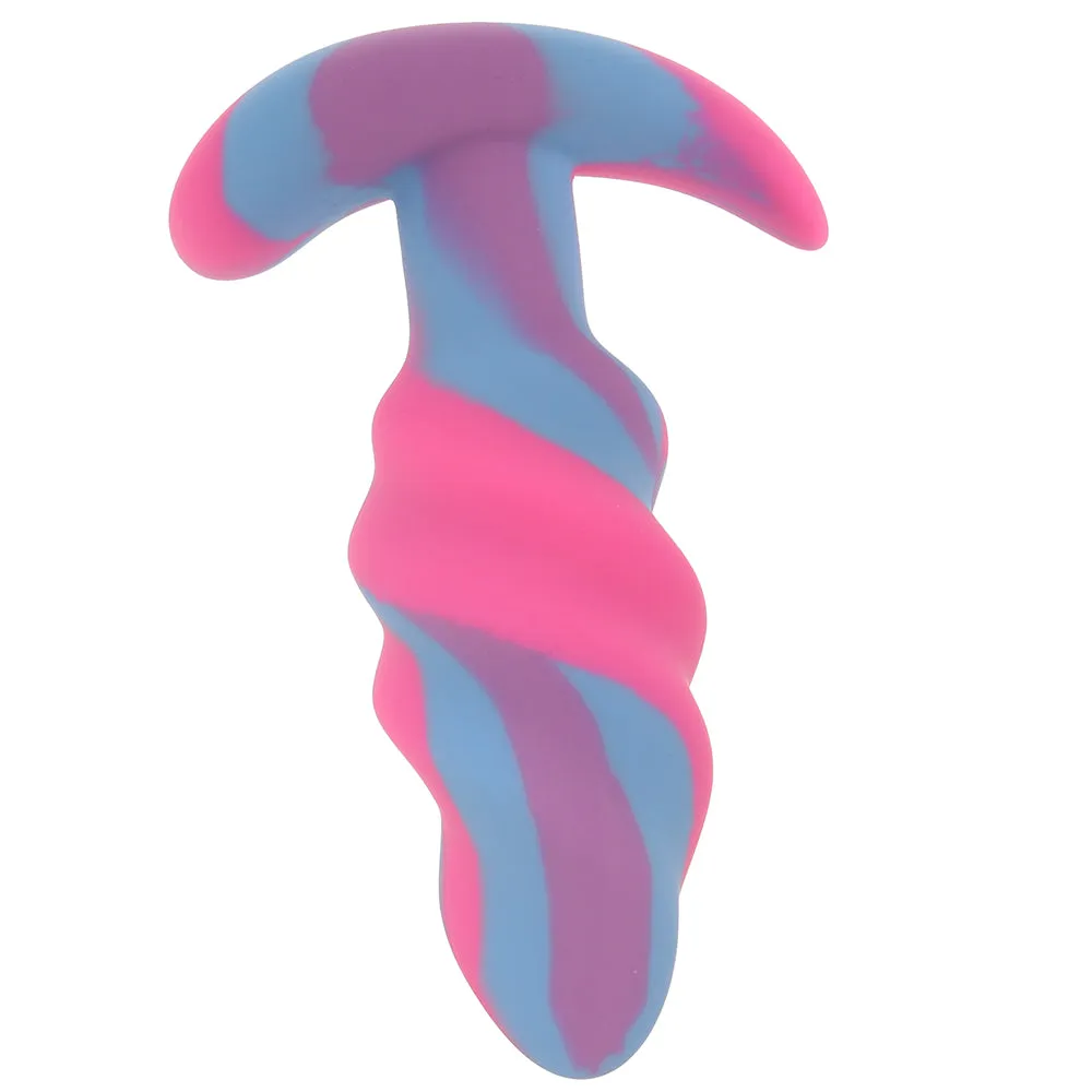 Creature Cocks Unicorn Swirl Silicone Butt Plug in Small