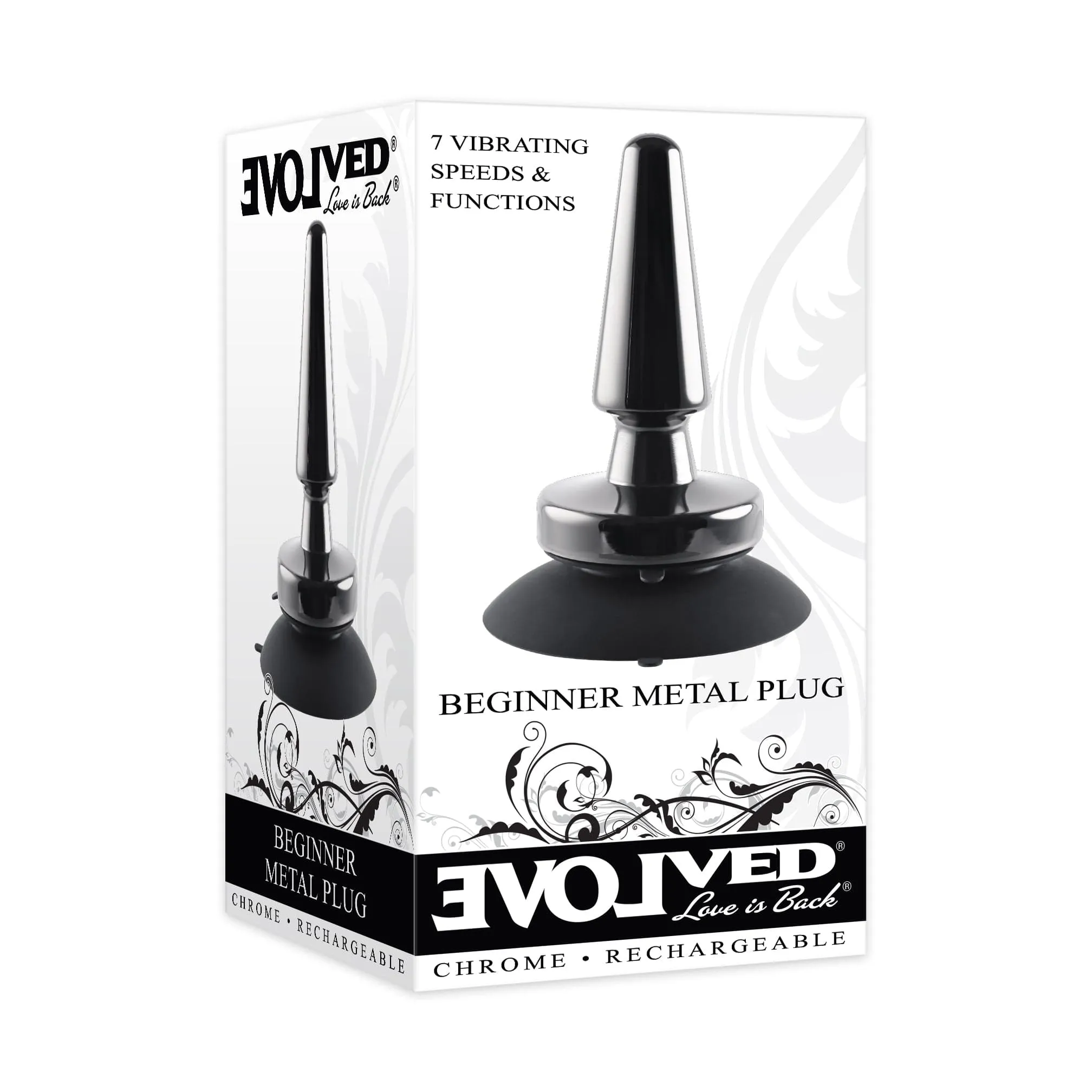 Evolved - Vibrating Metal Anal Plug with Suction Cup