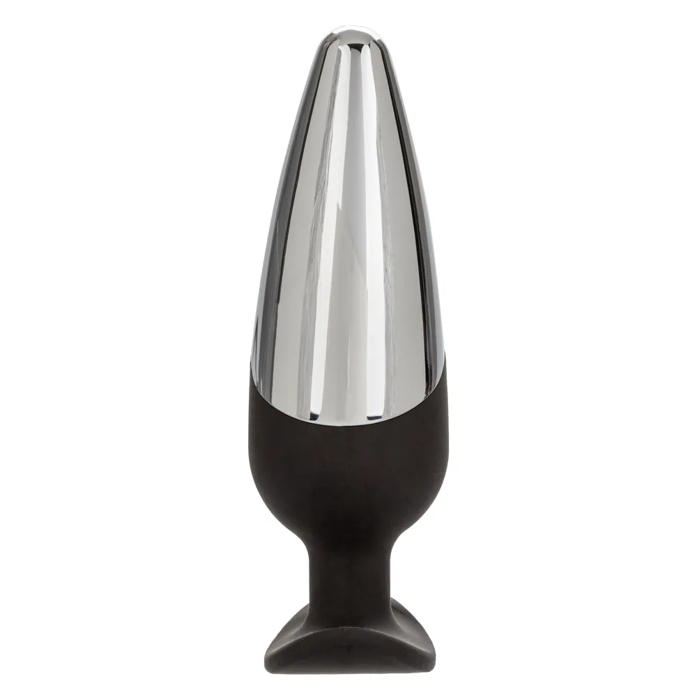 Executive Dual Surface Metal & Silicone 4.5" Anal Plug