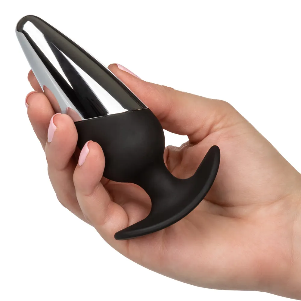 Executive Dual Surface Metal & Silicone 4.5" Anal Plug