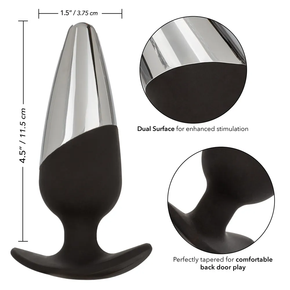 Executive Dual Surface Metal & Silicone 4.5" Anal Plug