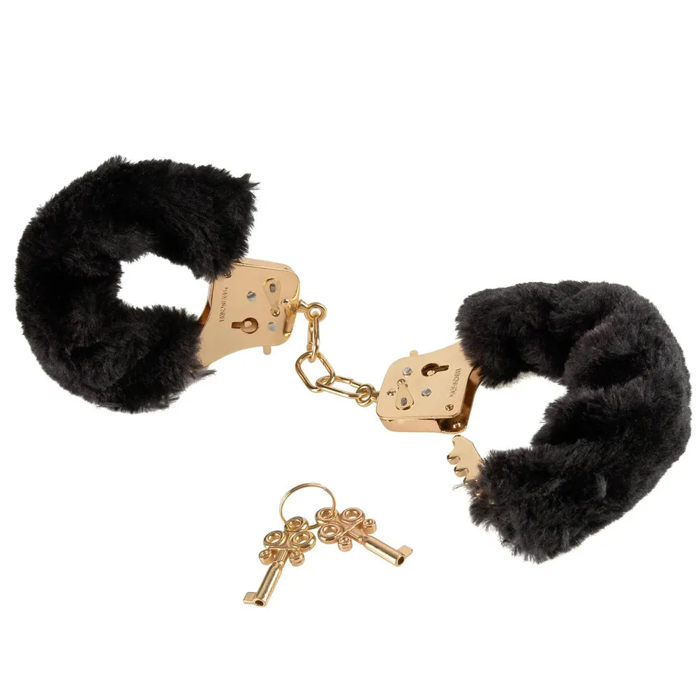 Fetish Fantasy Gold Deluxe Furry Metal Cuffs