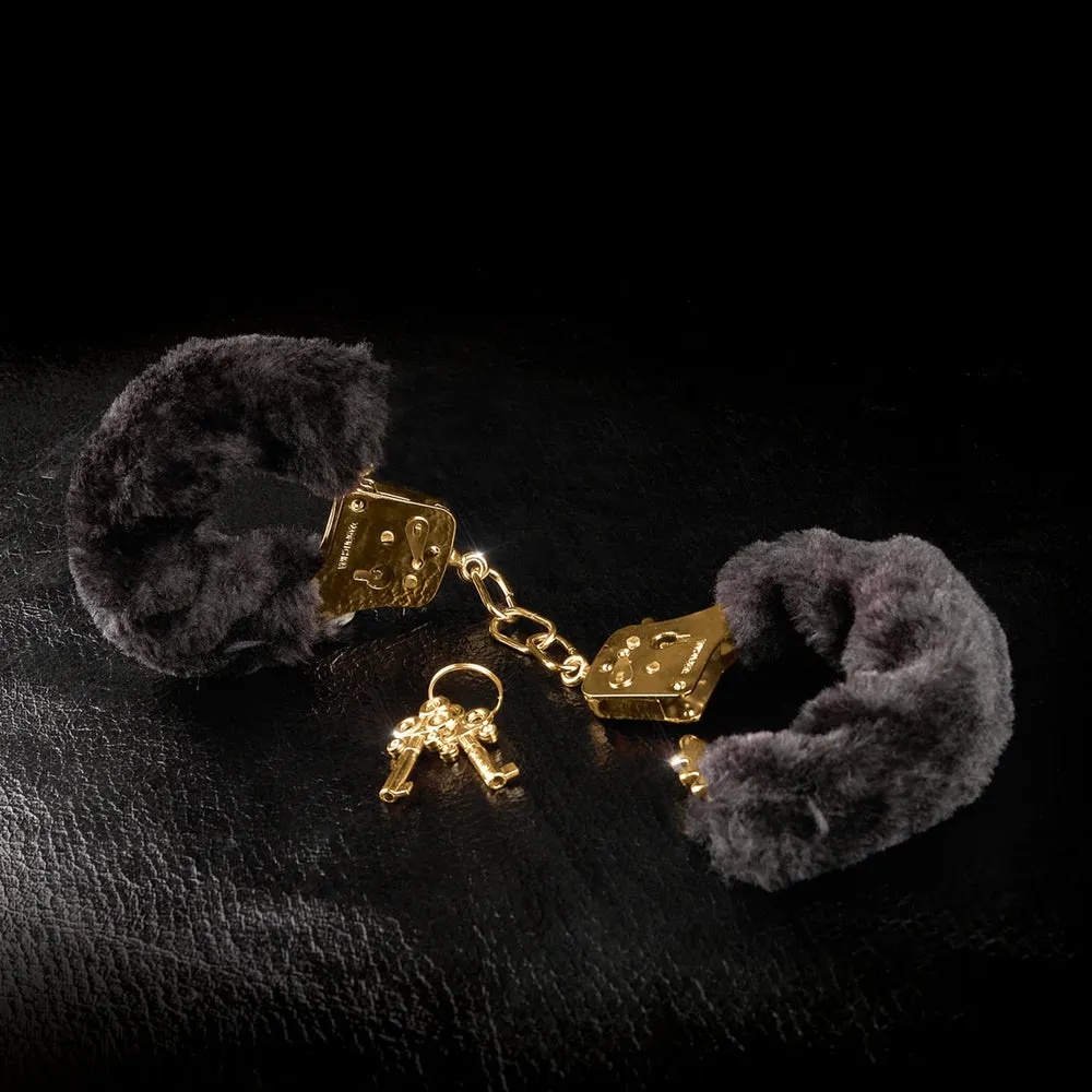 Fetish Fantasy Gold Deluxe Furry Metal Cuffs