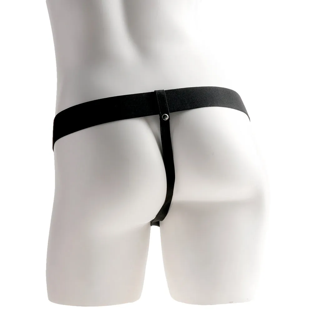 FETISH FANTASY HOLLOW RECHARGEABLE STRAP-ON WITH BALLS - 7 INCH