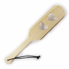Fetish Pleasure Play 2 Hearts Wood Paddle
