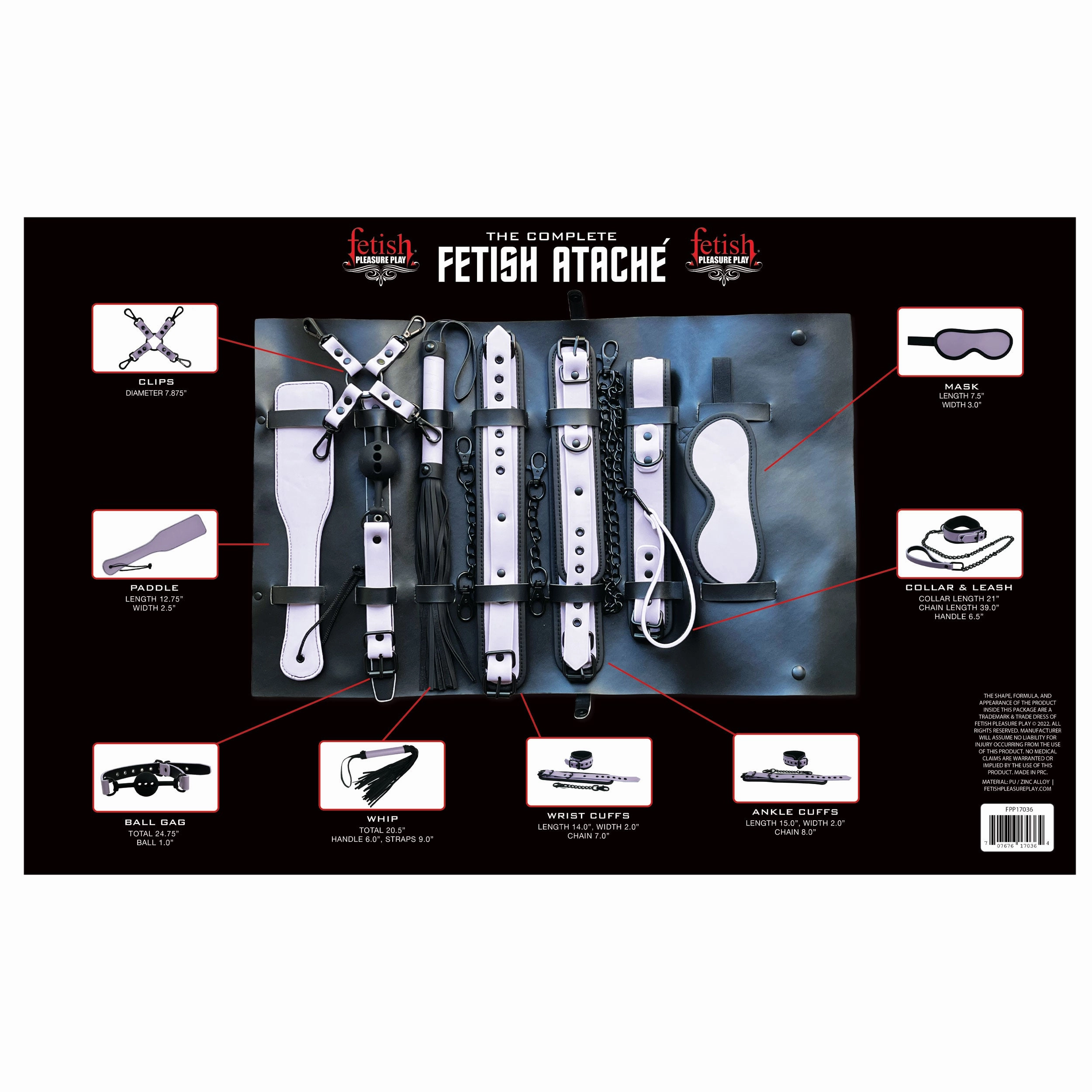 Fetish Pleasure Play Attaché Bondage Kit - Purple