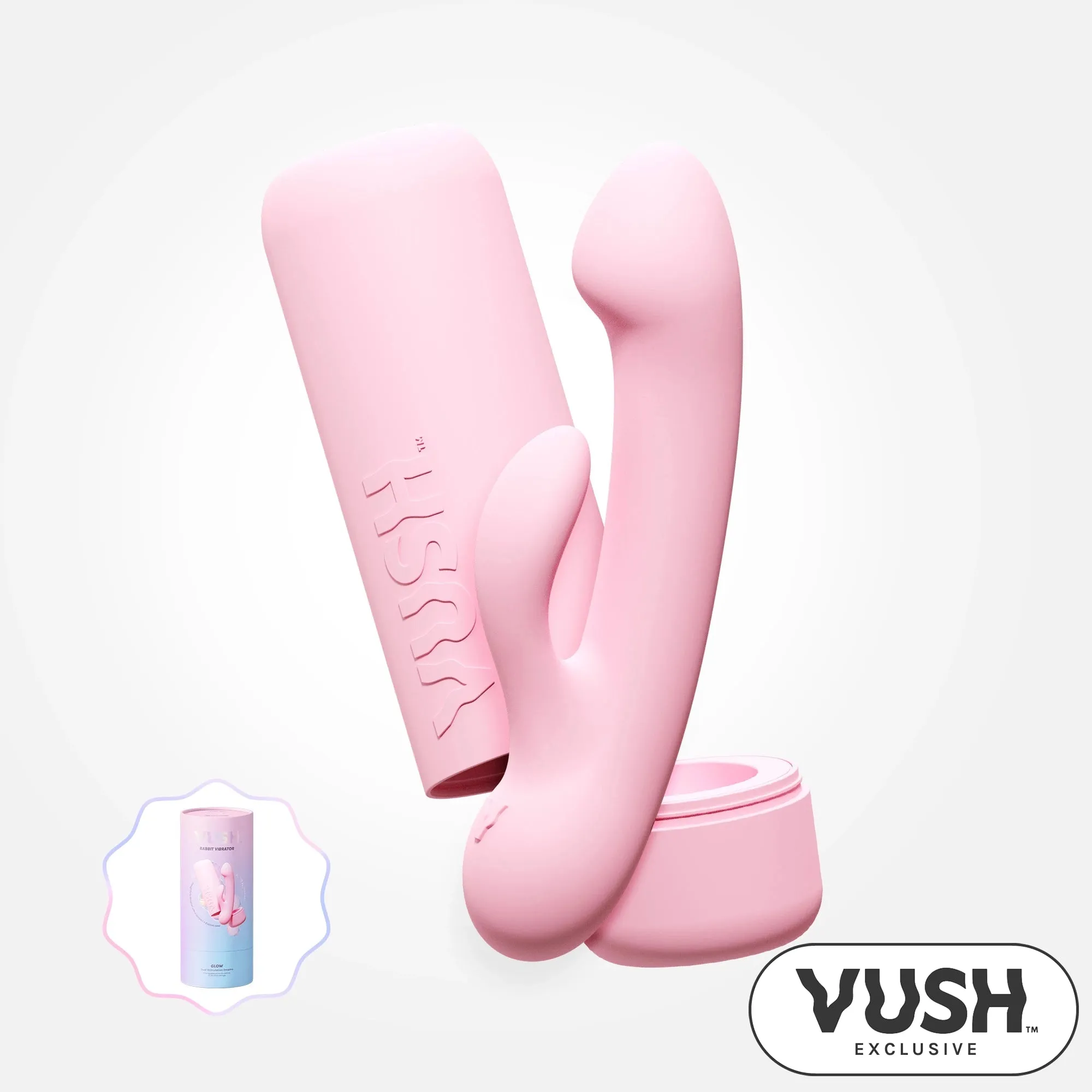 Glow - Compact   Rechargeable Pink Rabbit Vibrator with Travel Case