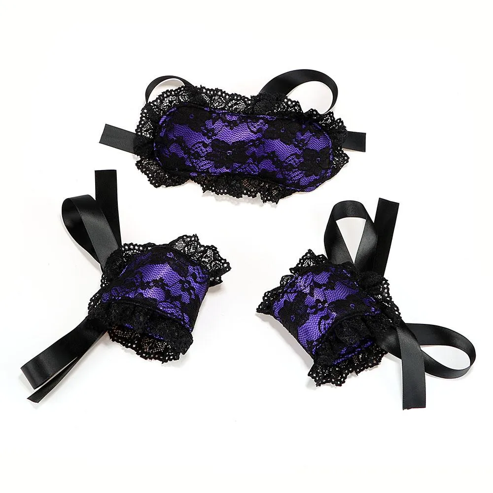 Intimate Bondage Kit For Couples - Silk Lace Blindfold & Cuff Set