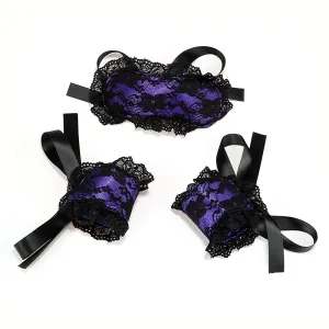 Intimate Bondage Kit For Couples - Silk Lace Blindfold & Cuff Set