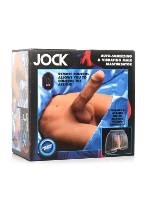 JOCK Vibrating & Squeezing Remote Controlled Male Masturbator with Posable Dildo