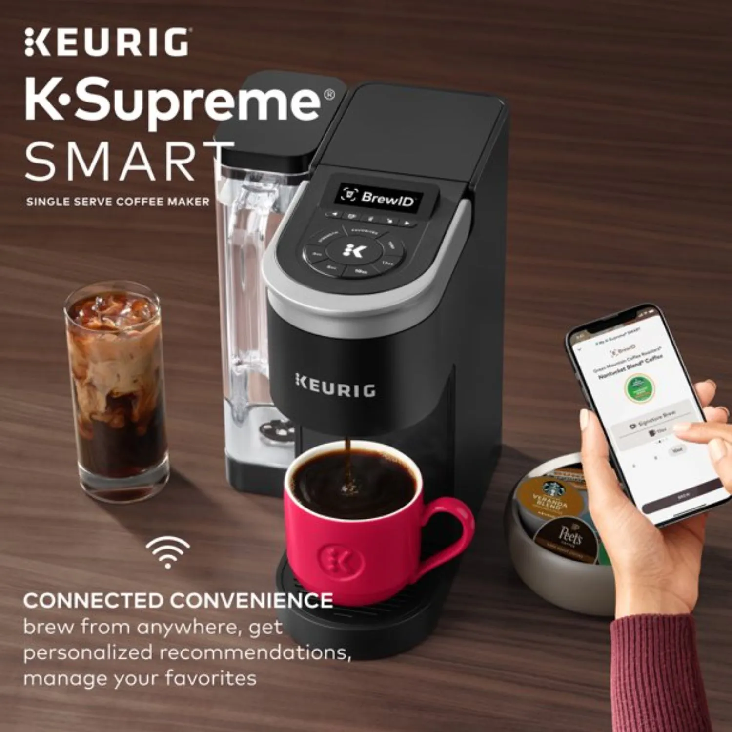 Keurig 500.0367509 K-Supreme SMART Coffee Maker, MultiStream Technology, Brews 6-12oz Cup Sizes, Black