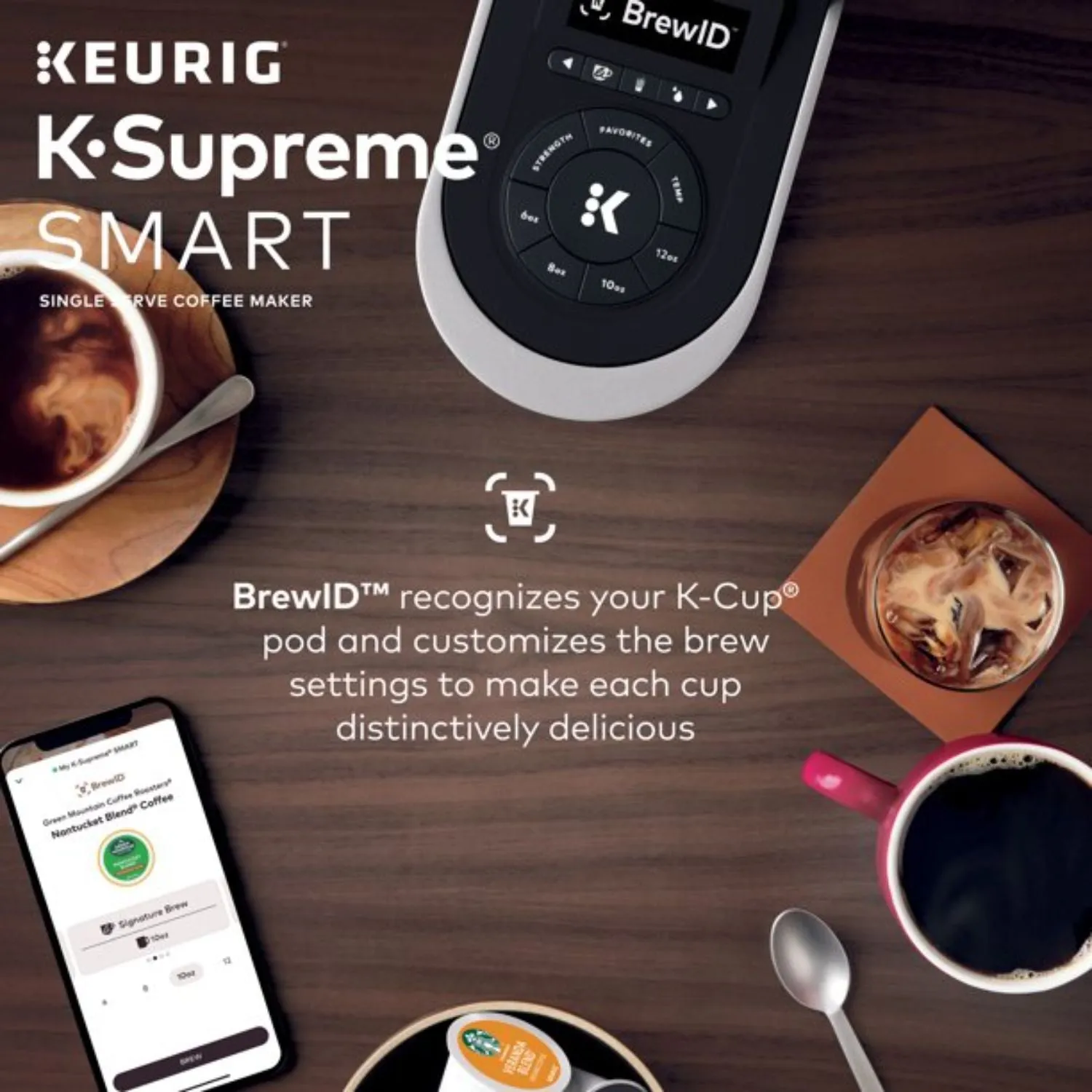 Keurig 500.0367509 K-Supreme SMART Coffee Maker, MultiStream Technology, Brews 6-12oz Cup Sizes, Black