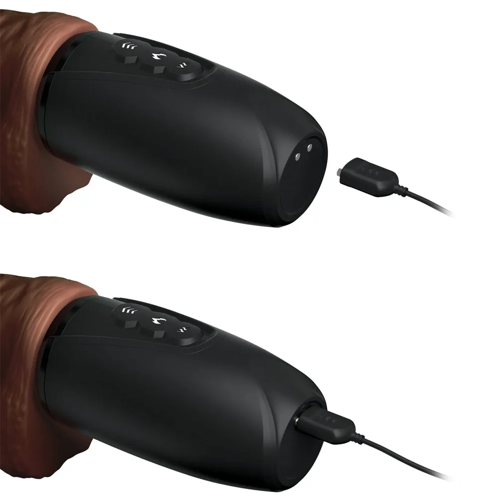 King Cock Plus 7.5" Triple Threat Thrusting, Warming Vibrating Dildo