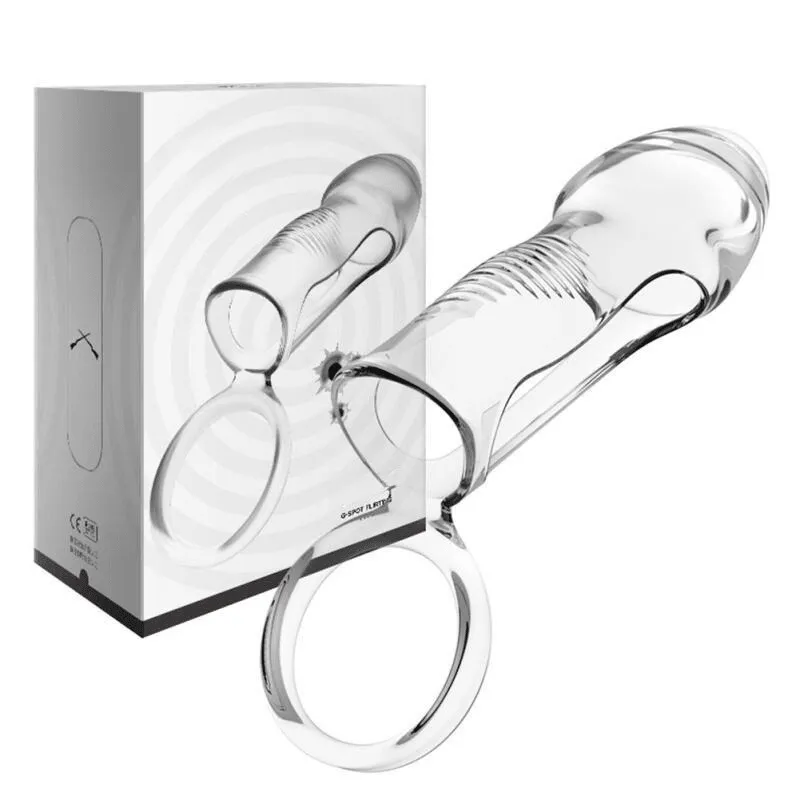 Leten Penis Sleeve with Cock Ring Male Penis Extension Sleeves