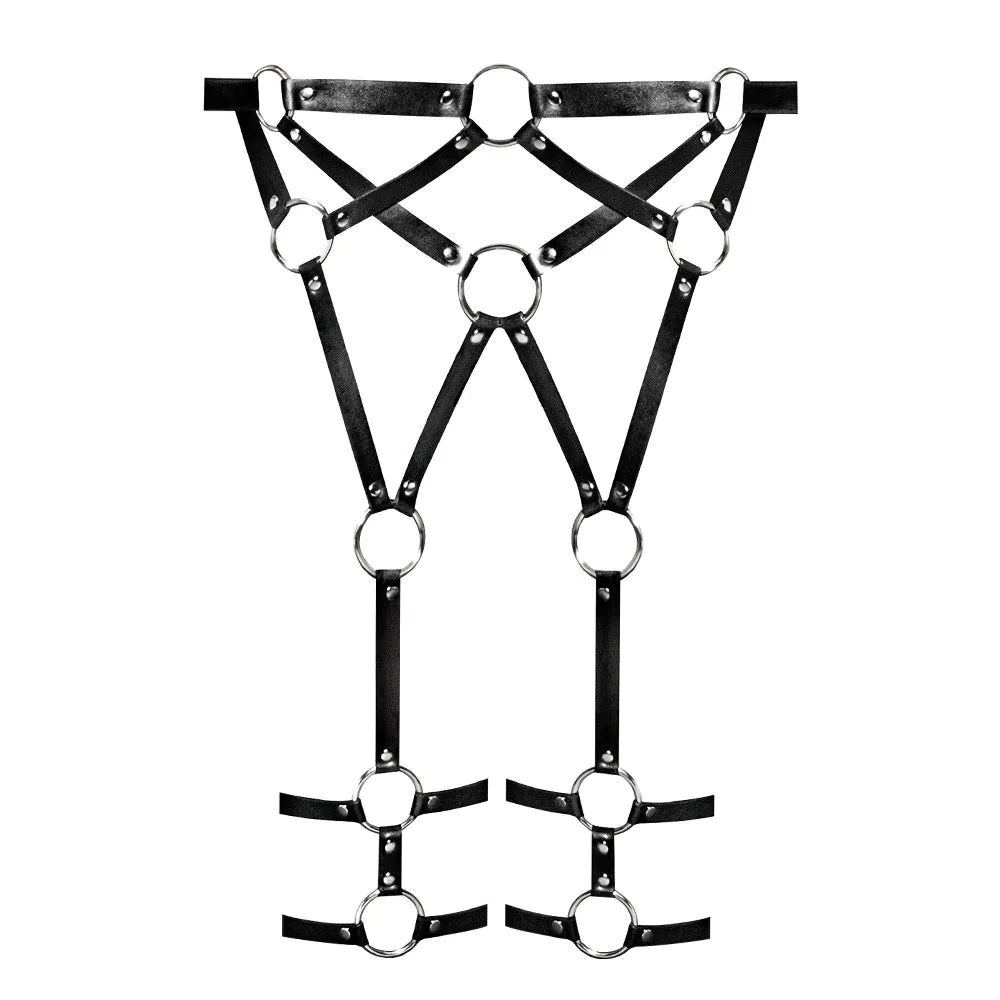 Lust Valentina Faux Leather Cage Strap Leg Garter Harness