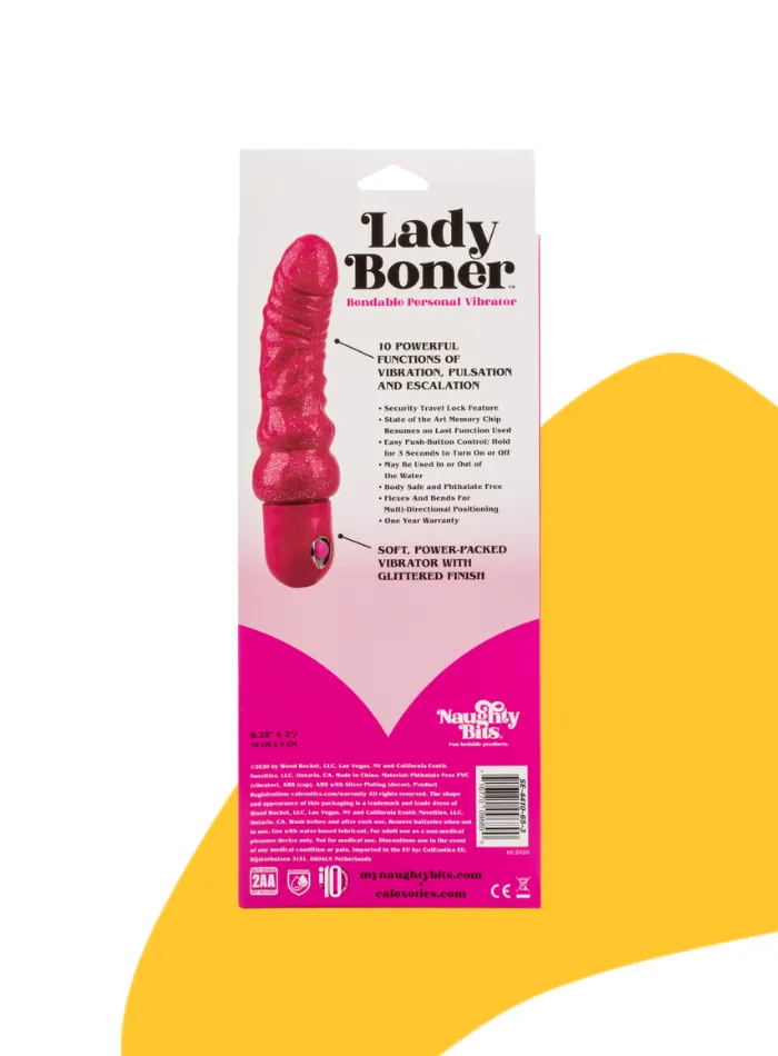 Naughty Bits LADY BONER Bendable Vibrating Dildo