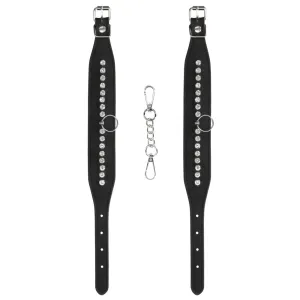 Ouch! Diamond Studded Faux Leather Ankle Cuffs