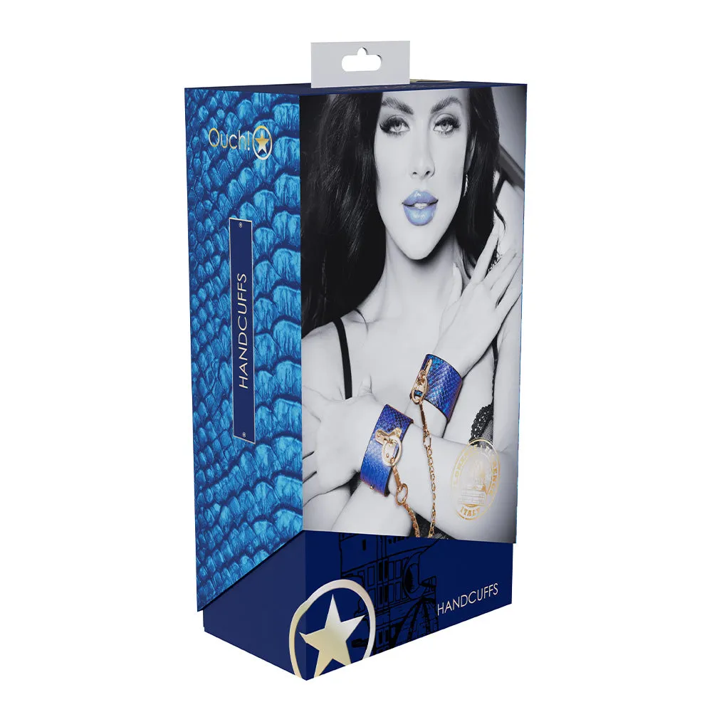 Ouch! Florence Holographic Snake Print Faux Leather Wrist Cuffs