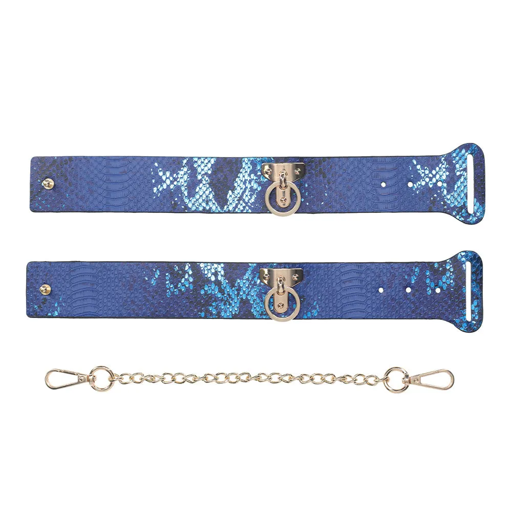 Ouch! Florence Holographic Snake Print Faux Leather Wrist Cuffs