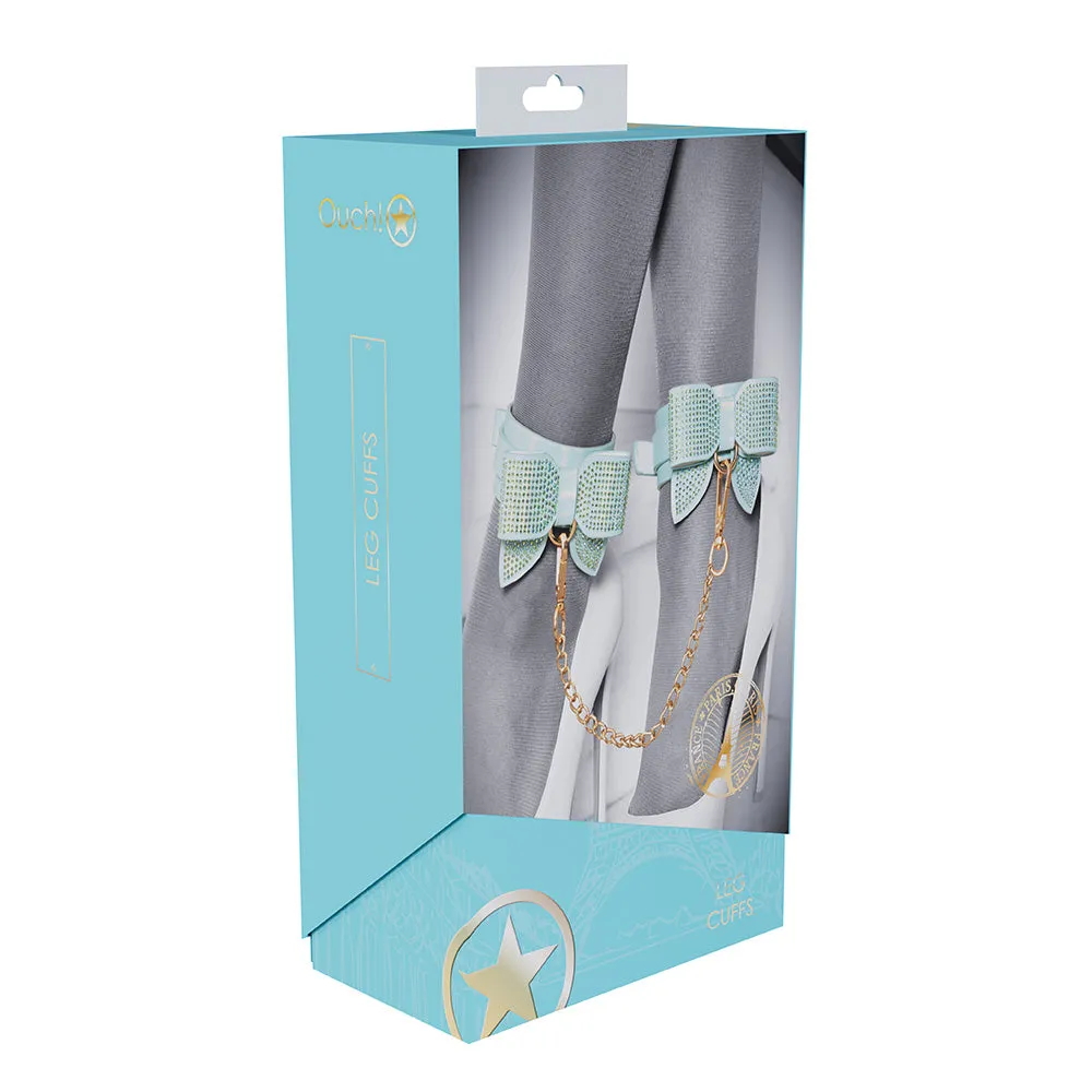 Ouch! Paris Crystal Bow & Holographic Faux Leather Ankle Cuffs