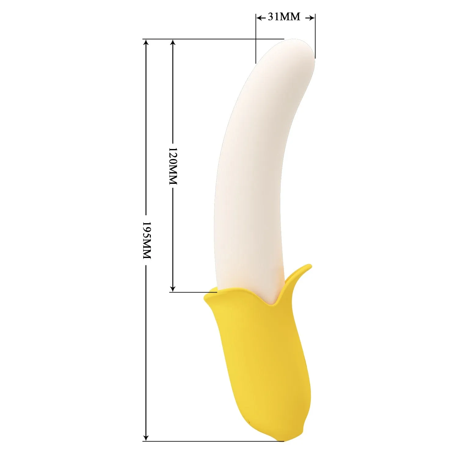 Pretty Love - Banana Geek Vibrating Thrusting Dildo Vibrator (Yellow)