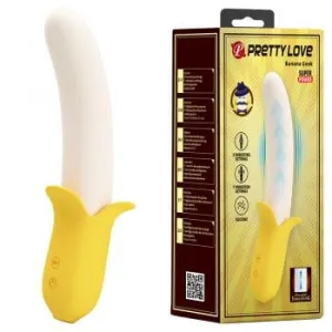 Pretty Love - Banana Geek Vibrating Thrusting Dildo Vibrator (Yellow)
